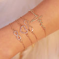 4PCS/Set Creative Set Handicraft Simple Love Bracelet Women's Fashion Bracelet Jewelry for Girls. 