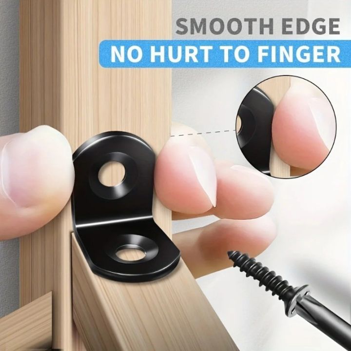 10Pcs/10Sets%20Black%20Silver%20L-shaped%20Right%20Angle%20Support%20Corner%20Brackets%20Heavy%20Duty%20Connection%20Metal%20Partition%20Bracket%20Wardrobe%20Fixed%20Tool%20-%20Image%202