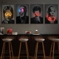 wall art Abstract Neon Design Rapper Star Posters 2Pac Hip Hop Singers Wall Art Pictures Graffiti Canvas Painting Home Room Bar Decor. 