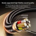 Original TRS Stereo AUX Cable (6.6ft/2m Hi-Fi Sound) Male to MALE 3.5mm Auxiliary Audio Nylon Braided Cord Stereos Cable for Headset Car Speaker Sound bar PC Laptop and more. 