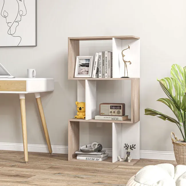 VTEC Modern Bookshelf / 3-Tier / Ornament Rack/ Simple shelf/ Bookcases /  Shelves / Objects Display/  Home Decor / Modern Furniture / Multifunctional bookcase / Combination Floor Cabinet / Wooden / Simple  / Storage & organisation
