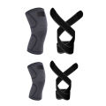 Skdk 2 Pcs Adjustable Knee Brace Support 3D Compression Gym Pain Relief Knee Pads Sleeve-L & Xl. 