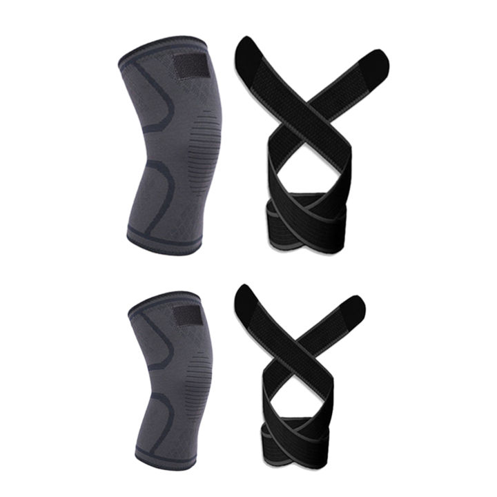 Skdk%202%20Pcs%20Adjustable%20Knee%20Brace%20Support%203D%20Compression%20Gym%20Pain%20Relief%20Knee%20Pads%20Sleeve-L%20&%20Xl%20-%20Image%203