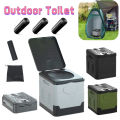 Portable Folding Toilet For Outdoor Camping Potty Reusable Toilet Trash Can For Adults Kids Cover Design Seat Toilet For Picnic. 