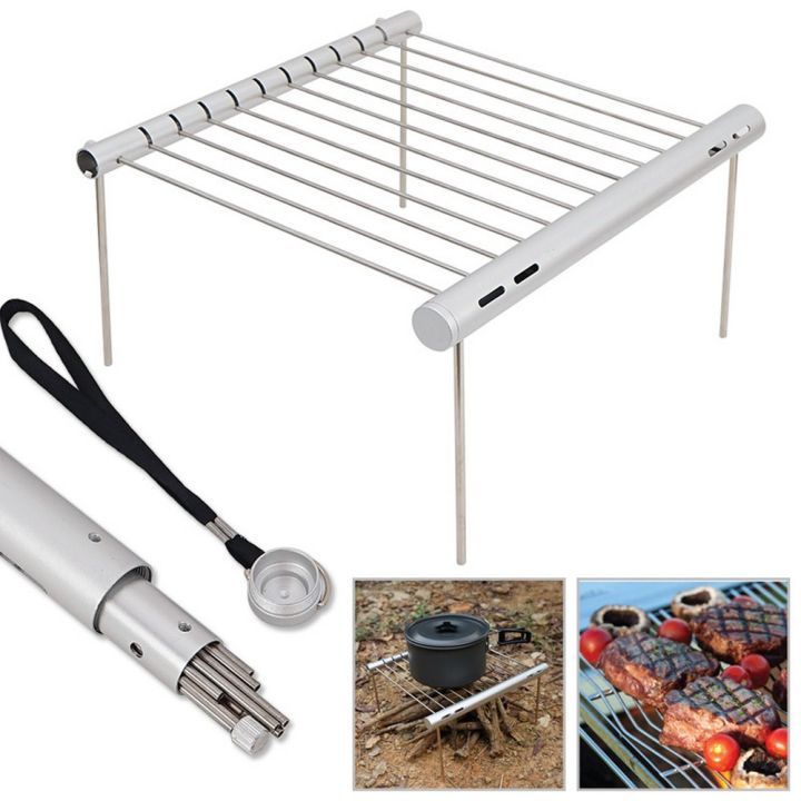 Portable Stove Bbq Barbecue Rack Grill Cooking Stainless Steel Bbq ...