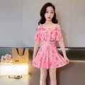 Swimsuit Children Girl Conservative Two-Piece Set Skirt Fashion Baby Swimsuit Toddler Children Teens Girl Hot Spring Swimming Wear. 
