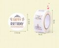 100-500 s 1inch Cute Happy birthday Stickers for Gift Wrapping Decoration Envelope Sealing Label Kids toys Stationery Stickers. 