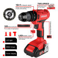 Cordless Hammer Drill 18v Industrial Grade 18V Electric Screwdriver Cordless Drill with 2 Lithium-Ion Battery(2Ah) Fast Charging 18+1 Settings wiseup brand. 