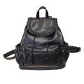 Fashion Knit Women Preppy Simple Style PU Leather Backpack Shoulder Bag Schoolbag - Black. 