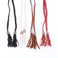Boho Thin Waist Rope Belt Women Simple PU Leather Tassel Braided Self-Tie Belt 135cm-175cm. 