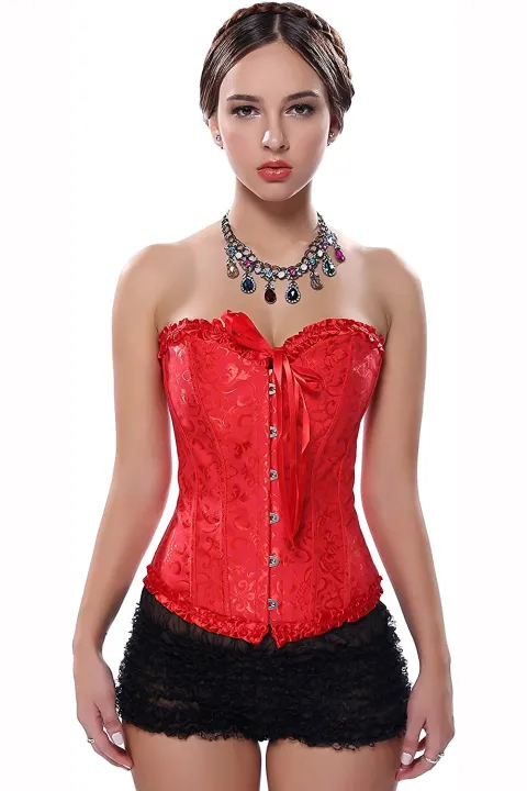 Corsets%20for%20Women%20Corset%20Top%20Bustier%20Overbust%20Lace%20Up%20Corset%20Plus%20Size%20Waist%20Support%20Belt%20-%20Image%202