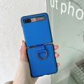 Ring Case For Samsung Galaxy Z Flip Cover Caon Fiber Lychee Pattern Finger Ring Buckle Holder Hard PC Shell For ZFlip Fashion. 