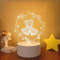 Valentine's Day Wedding gift Table Lamp Four Heart Bedside Lamp Romantic Color USB Touch Switch LED Acrylic 3D Night Light Creative table lamp Acrylic Night Light USB baby bedroom desk birthday gift. 