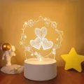 Valentine's Day Table Lamp Four Heart Bedside Lamp Romantic Color USB Touch Switch LED Acrylic 3D Night Light Creative table lamp Acrylic Night Light USB baby bedroom desk birthday gift. 