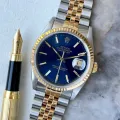 Premium Grade Oyster Datejust High Quality Stainless Steel Watch With Date Business Chain Quartz Analog Casual Fashion Watch for Men Gents - Black Blue White Gold 136400450 High-Five LK. 