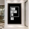 tois Think Outside The Box Letter Canvas Painting Inspirational Motivational Black Typography Poster Wall Art Modern Print Pictures. 