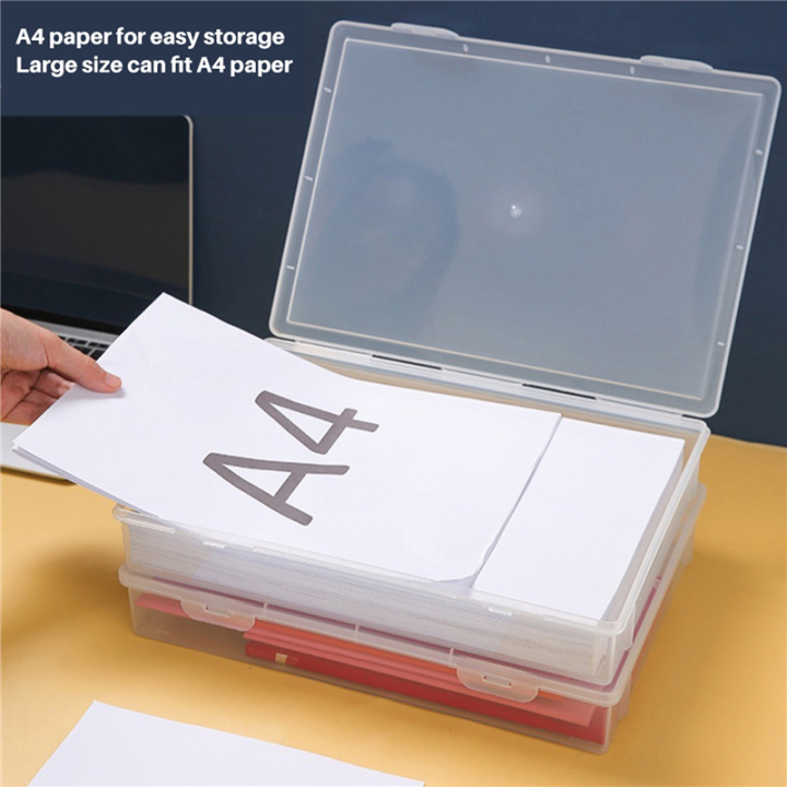 5X Plastic File Organizer Transparent Square Storage Box A4 Storage Box ...