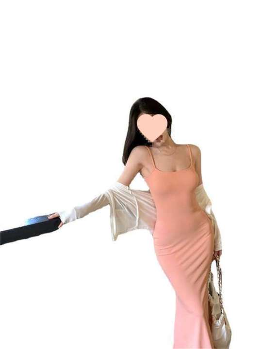 Black%20mature%20lady%20pure%20desire%20suspender%20dress%20women's%20summer%20spicy%20girl%20slim%20fit%20slimming%20and%20sexy%20hip%20hugging%20skirt%20long%20skirt%20-%20Image%205
