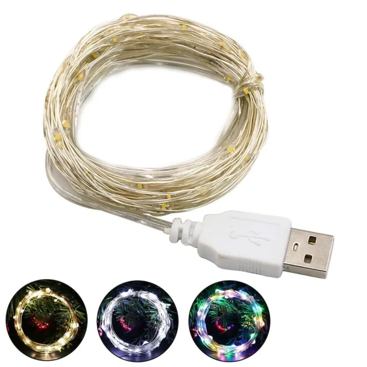 Usb String Lighta Durable USB LED String Light Copper Silver Wire White Colorful Fairy ...