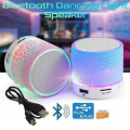 Mini Bluetooth Wireless Speaker, Compact Portable Subwoofer with Colorful LED Lights, USB/TF Card Support, Perfect for Travel. 
