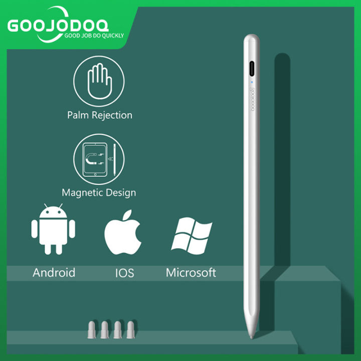 GOOJODOQ Stylus Pen for Android Pen for iPad Air 4 Pencil 2 in 1 Universal iPad Pencil