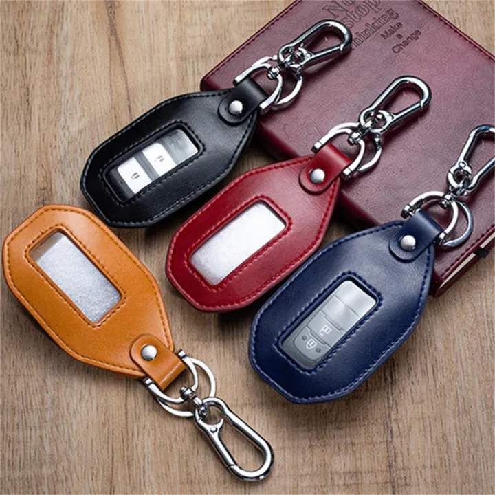 Leather Key Holder Stylish Mirror Window Mini Car Key Case Retro Zipper Closure Key Protector Bag for Vehicle Accessory Key Organization Security Gift Item Personal Use