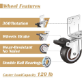 Side Mount Casters,Casters Set of 4 with Brake,L-Shape Plate Small Wheels for Furniture,Cabinet Casters,1 in(L-Shape). 