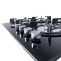 4 Burner Black Tempered Glass Gas Cooker Hob. 