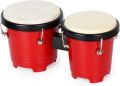 Mini Bongo Pair Mini Tunable Plastic Bongos 5" and 6" Plastic Small Bongo Drums,Natural Sheepskin Head. 