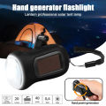Hand Crank Solar Powered Rechargeable Flashlight LED Emergency Dynamo Torch E10993 H. 