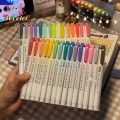 【HOT】 5/15/25 Colors Double Headed Highlighter Pen Set Fluorescent Drawing Markers Highlighters Pens Art Cute Pastel Stationery. 