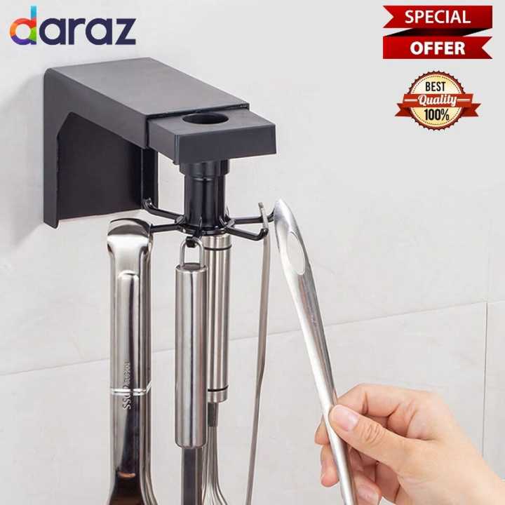 Kitchen Wall-Hook 360° Rotating Kitchenware Shovel Spoon Holder Hanger Storage