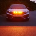 [ Plug & PLAY ] Car LED Front Grille Smoked Amber Light Daytime Running Lights Lamp for Universal Pickup SUV Truck Sedan. 