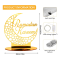 1pcs Acrylic Eid Mubarak Table Decoration, Ramadan Moon Night Light. 