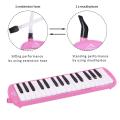Gravier 32 keys Hard case Melodica made in Indonesia Black/ Blue Instrument with Hard Case, Mouthpiece Air Piano Soprano Keyboard Melodica with 2 Soft Long Tubes, Short Mouthpieces and Box type Carrying Bag for Kids Beginners Gift. 