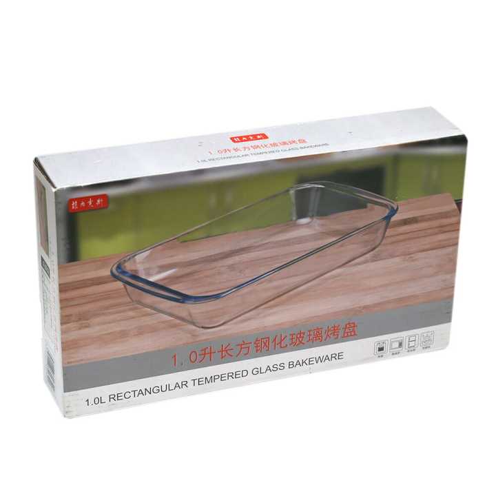 Rectangular Tempered Glass Baking Dish Container 1L