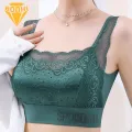 Confidence Boosting Bra Floral Lace Plus Size Wireless Push Up Bra Soft Breathable Sports Brassiere for Women. 
