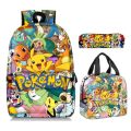 2PC/3PC-Set Pikachu Pokemon Pokémon Pikachu Backpack Student School Bag Pencil Case Children's Gifts Cartoon School Bag MochilaBasketball. 