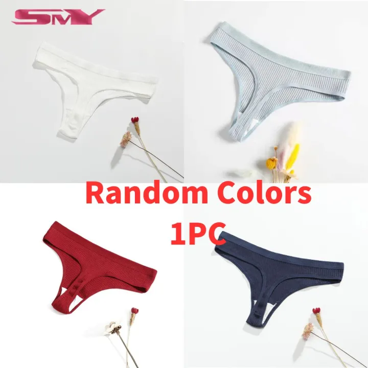 SMY Plus Size Cotton Low Waist Women's Thong Special Price Women's Underwear Random Color 1 Piece
