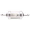 Universal Chrome Glass Fuel Petrol crude oil engine Inline Filter 5/16 "8mm Silver for Motorcycles. 