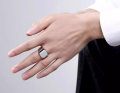 Big Square Men's Finger Ring Business Jewelry for Parties. 