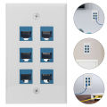 6 Port Network Panel 115X70mm Ethernet Wall Outlet Socket Plate Home Plastic Ethernet Socket Household Panel. 