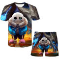 Hot Game Undertale Sans 3D Print Kids Sets Fashion T-Shirts Beach Board Shorts Swimwear Tees Tops Boys Girls Sportswear Suits. 
