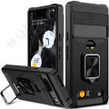 For Google Pixle 8 7A 7 Pro Case Sliding Camera Cover Heavy Duty Protective Pixel Case with Card Holder Magnetic Kickstand Case HoneyYami. 