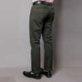 Stripes & Checks Olive Green Chinos - Slim Fit. 