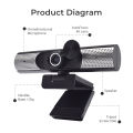 HXSJ 4K Ultra HD 1080P Webcam with Speacker Microphone Web Camera Full HD Acto Focus Webcam Webcam USB Camera Computer PC Webcam. 