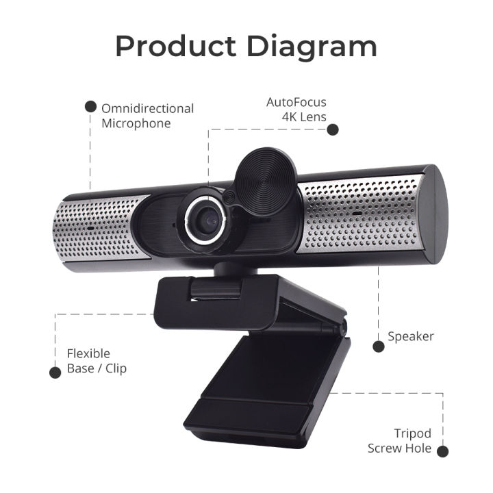 HXSJ%204K%20Ultra%20HD%201080P%20Webcam%20with%20Speacker%20Microphone%20Web%20Camera%20Full%20HD%20Acto%20Focus%20Webcam%20Webcam%20USB%20Camera%20Computer%20PC%20Webcam%20-%20Image%205