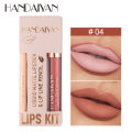 HANDAIYAN-9-Color Lip Glaze Lip Liner Set Non-stick Cup Lipstick Lip Liner Set Lipstick Set. 