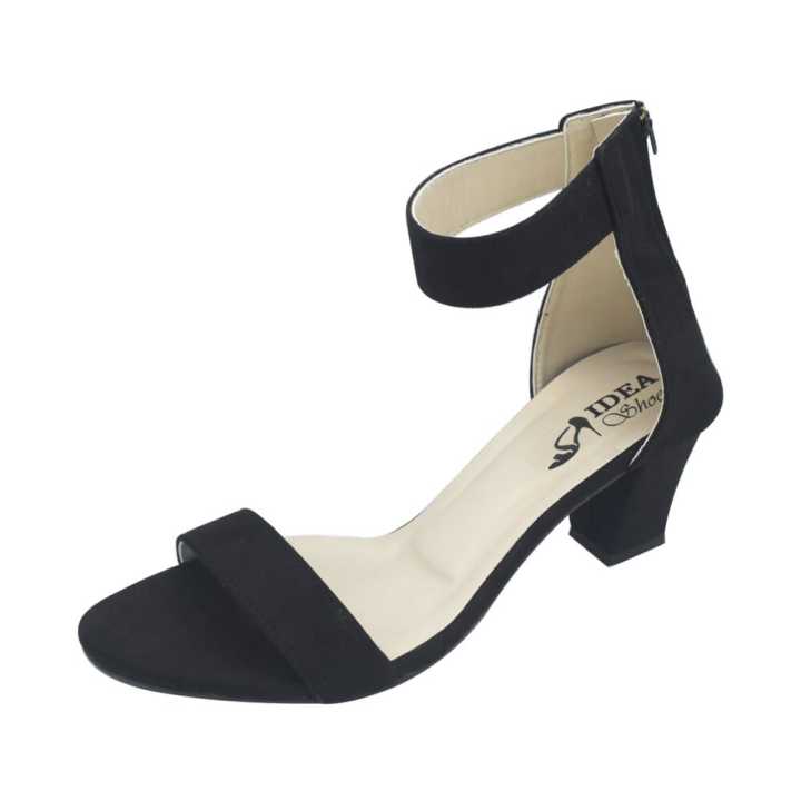 Ladies Ankle Strap Heels Black