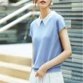 Official Website Counter Girdear New Women's Clothing 2024 Summer Lapels Ice Silk Knitted polo Shirt Half Sleeve T-shirt. 